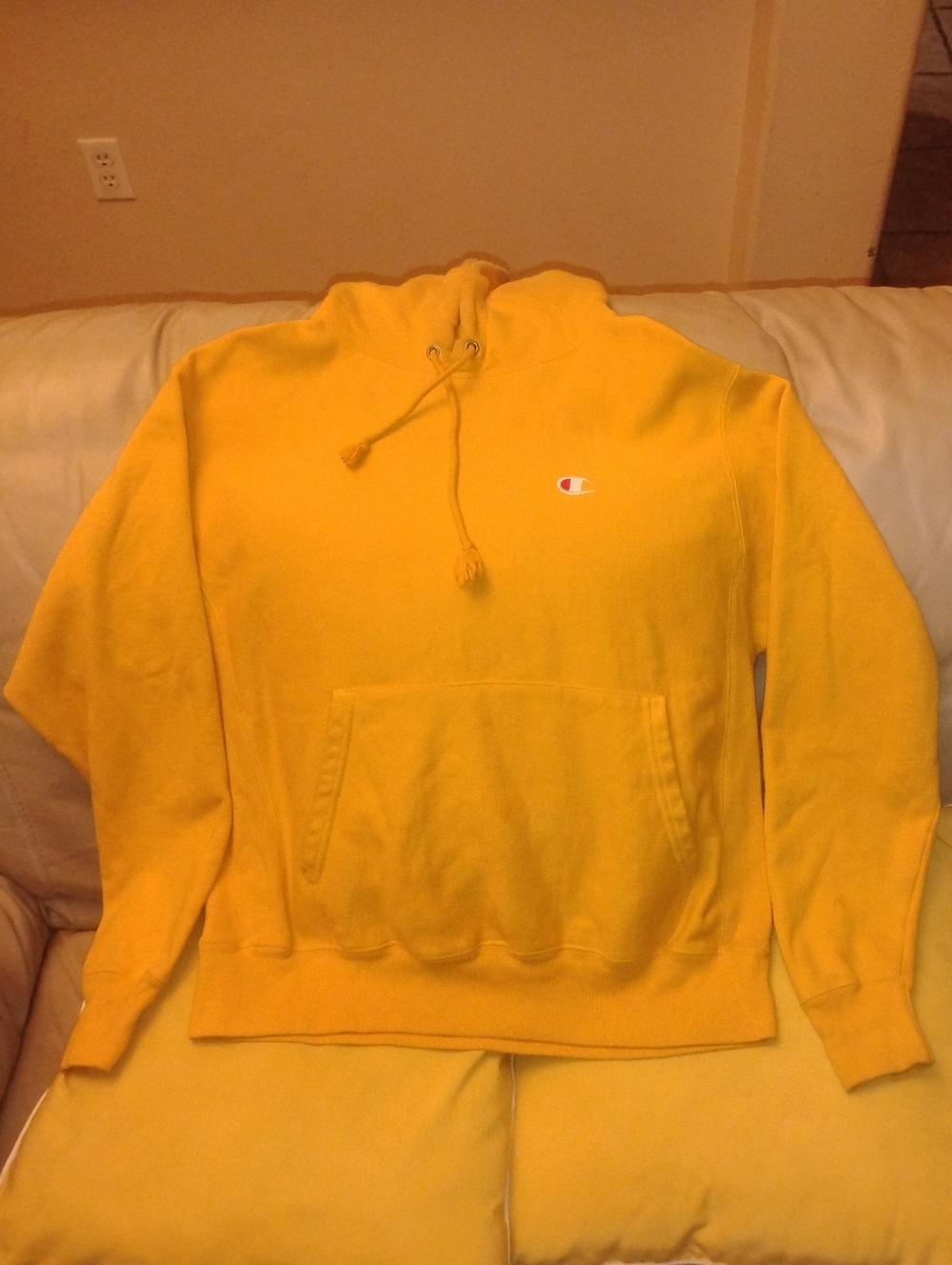 Champion Men’s Yellow Crewneck Hoodie